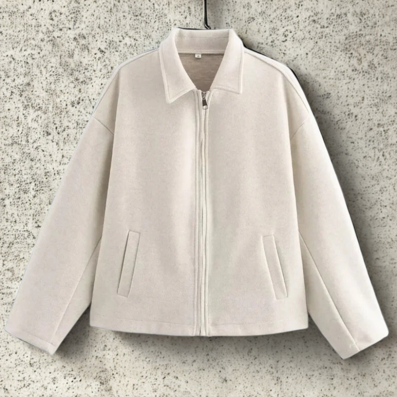 Street Wave Women Short Jacket With Pointed Collar And Front Zip For Effortless Everyday Style