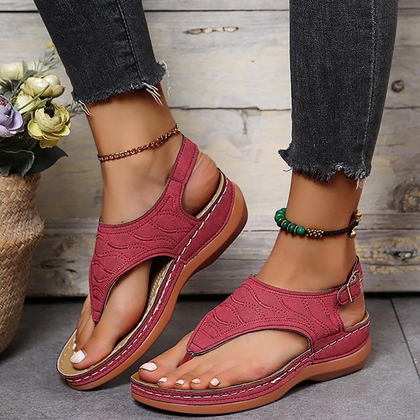 Carole Comfort Sandals With Extra Support For Everyday Women By Street-wave Lightweight Cushioned Footbed All Day Wear