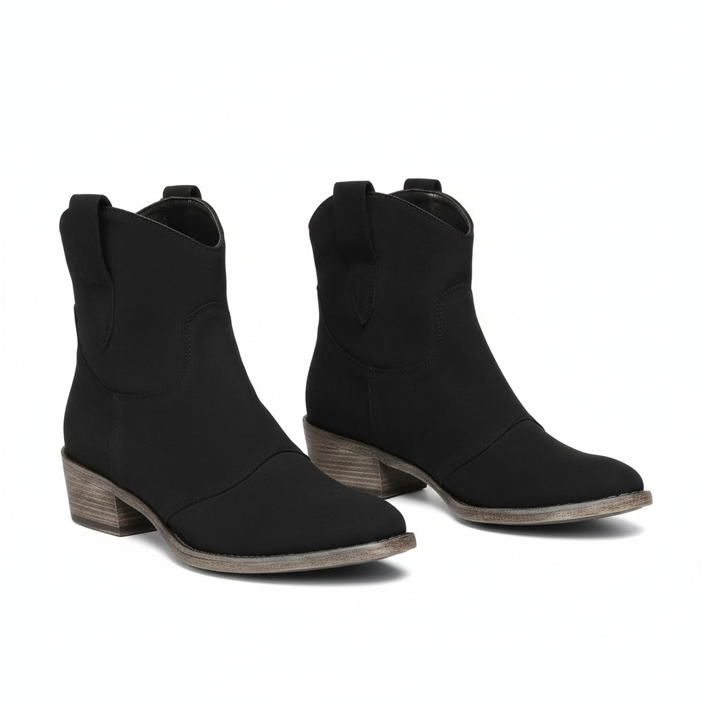 Women's Cowboy Ankle Boots with Mid-Height and Sturdy Design