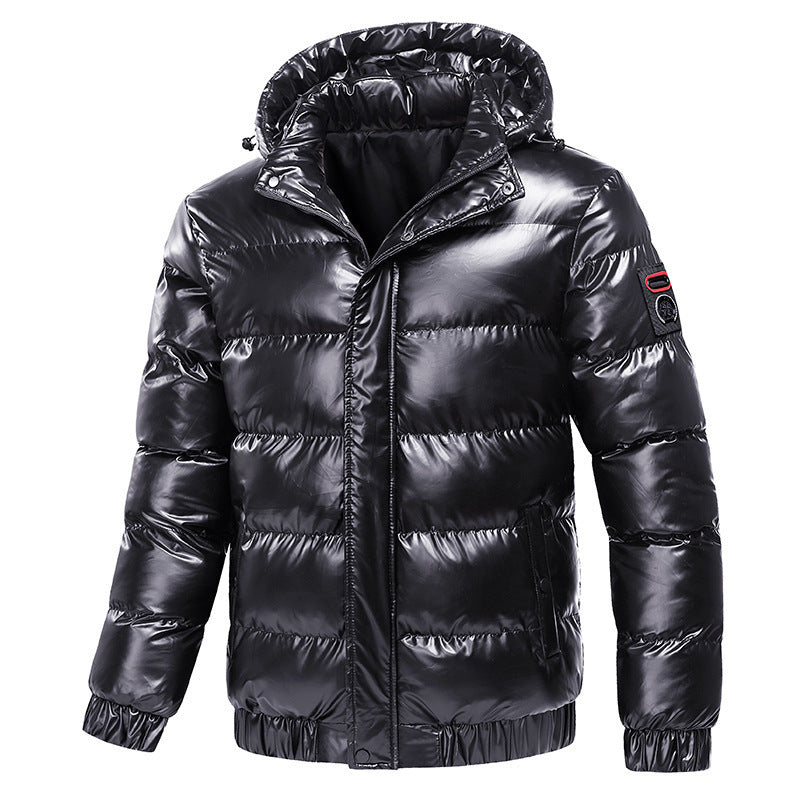 Street-wave Quilted Jacket For Men With Shimmering Finish Warmth And Bold Confidence