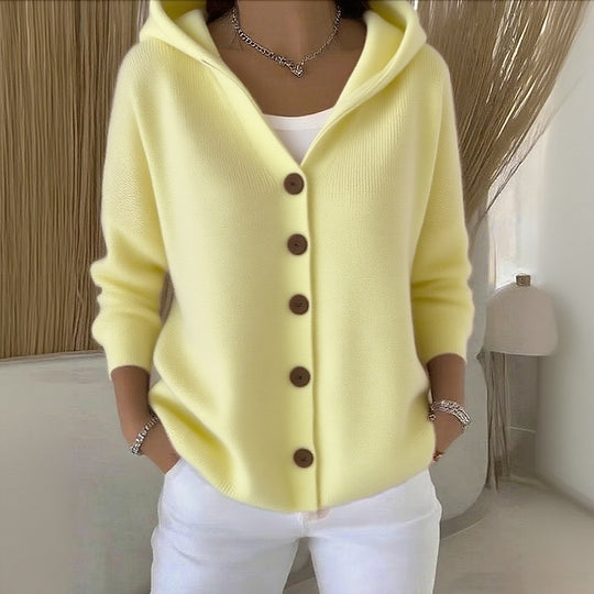 Street-wave Womens Classic Knit Cardigan With Long Sleeves Pink Cozy Warm Everyday Essential