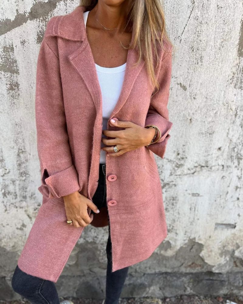 Street-wave Casual Long Lapel Coat For Women - Comfortable, Versatile Everyday Outerwear