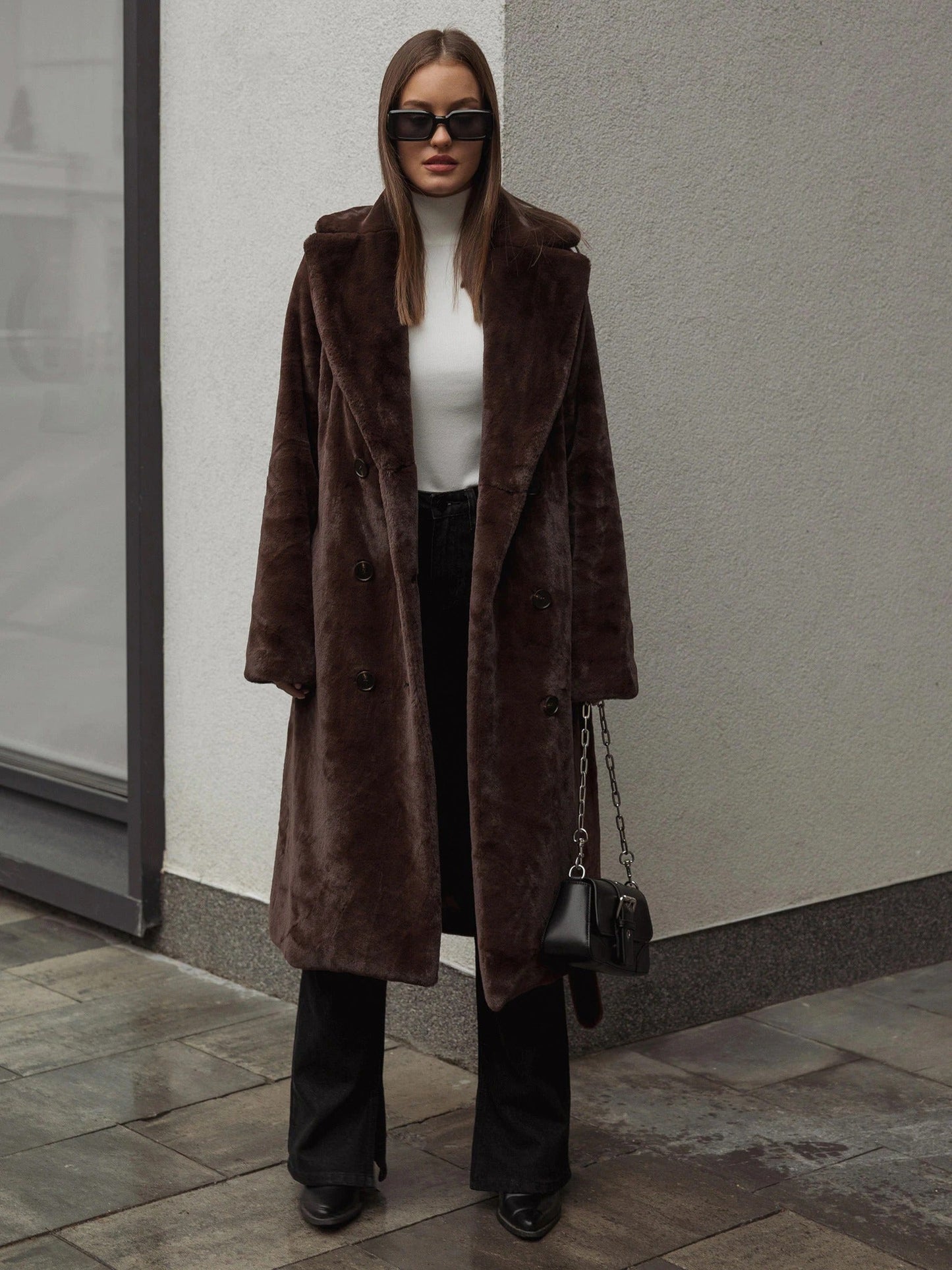 Street-wave Elegant Long Coat For Women With Timeless Silhouette Soft Comfort All Day Elegance