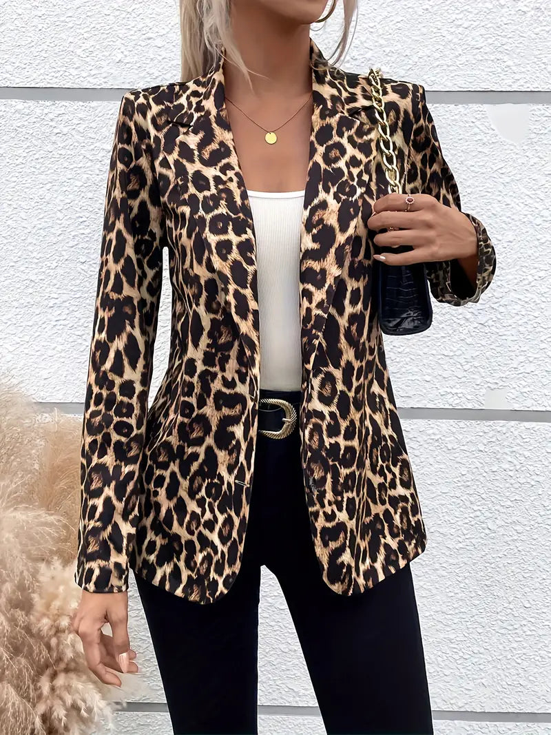 Yulric Leopard Print SingleBreasted Blazer For Women By Streetwave Luxurious Statement Piece Tailored Fit