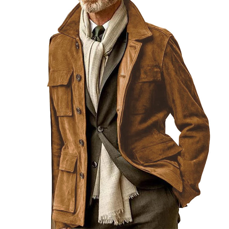 Street-wave Suede Leather Winter Jacket For Men Premium Warmth Breathable Timeless Style And Comfort