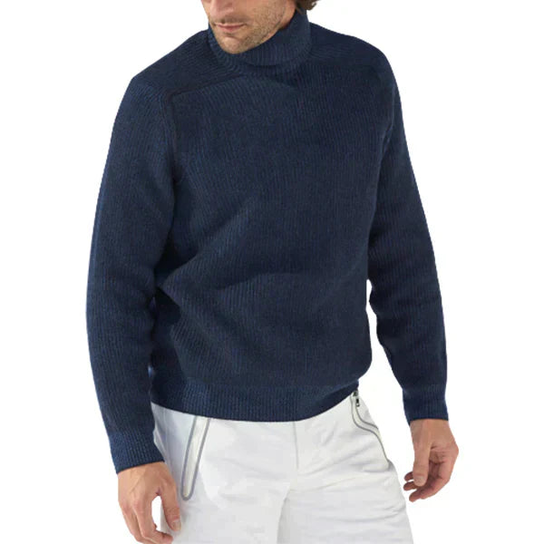 Street-Wave Men's Turtleneck Sweater With Structured Knit Multilayer Lining For All-Day Comfort
