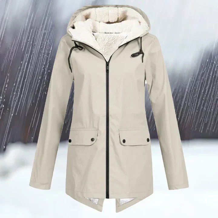 Street-Wave All-Weather Waterproof Hooded Windbreaker With Fleece Lining For Urban Explorers