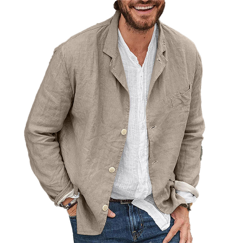 Street-wave Lightweight Linen Blazer For Men - Breathable Comfort, Effortless Style For Hot Weather