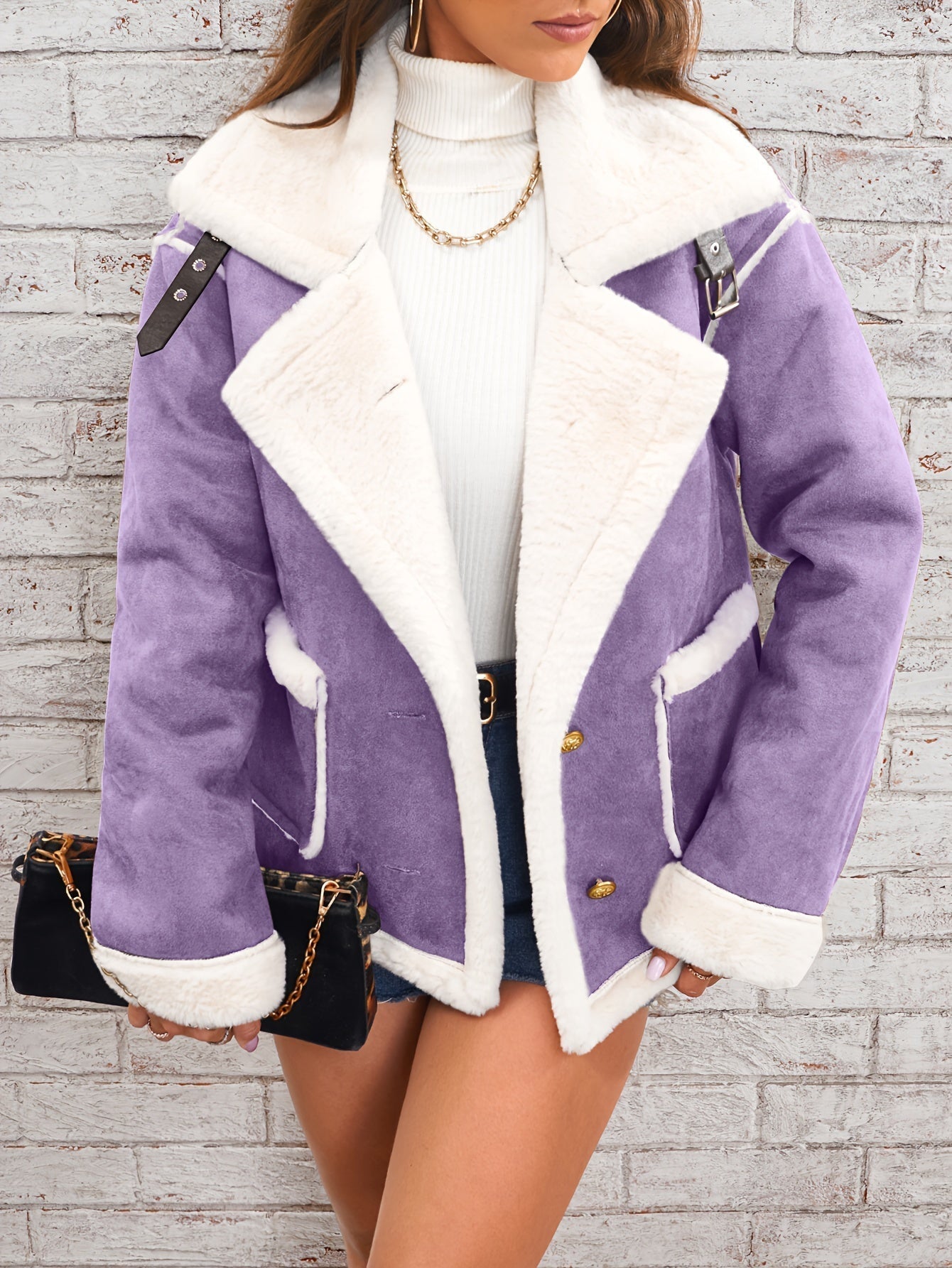 Street-Wave Women Winter Jacket With Cozy Sheep Fur Collar For Warmth And Trendy Style