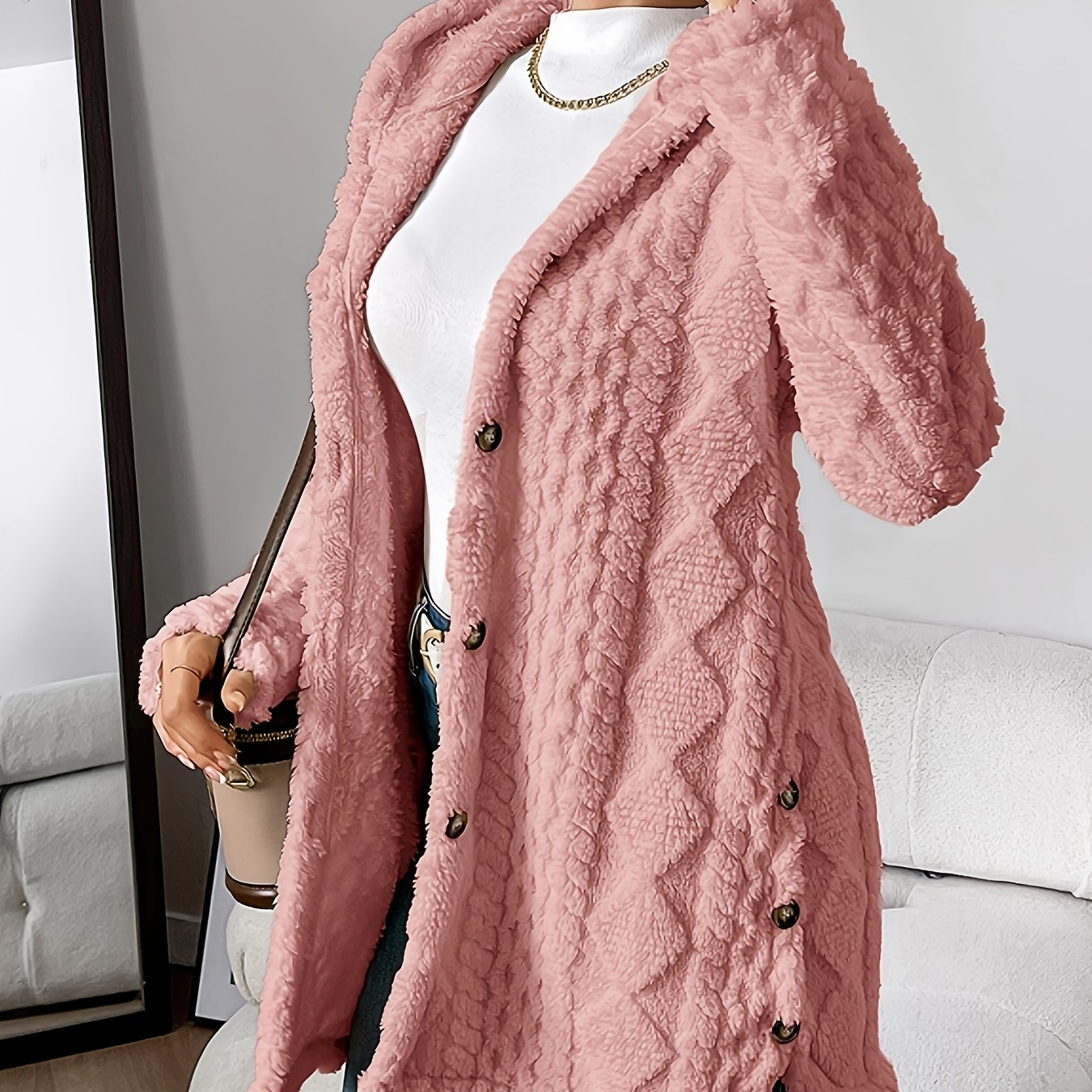 Street-Wave Long Hooded Faux Fur Coat For Women Cozy Warmth And Soft Plush Comfort
