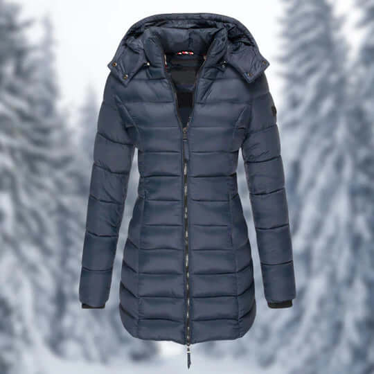 Street Wave Womens Mid Length Winter Coat With Removable Hood And Thermal Insulation For All Day Warmth