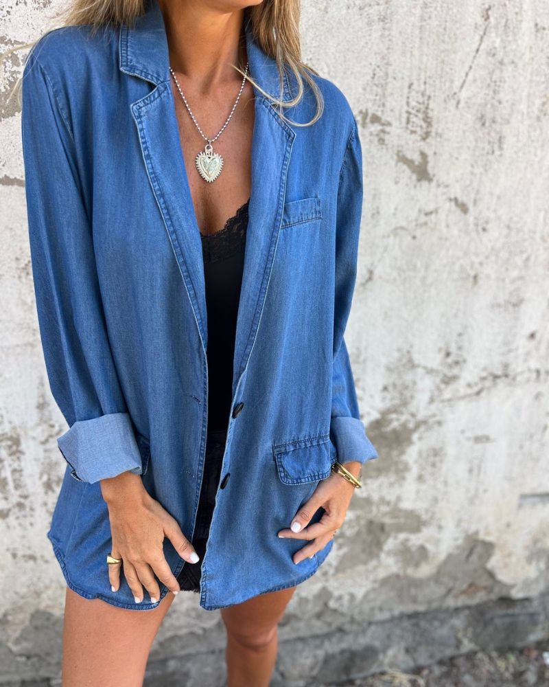 Streetwave Denim Blazer For Women Soft Premium Denim Modern Fit Comfortable Style