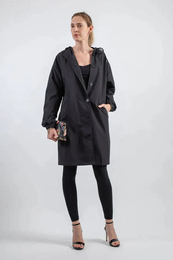 Street-Wave Women's Water Repellent Jacket With Button Closure Stylish Weatherproof Coat