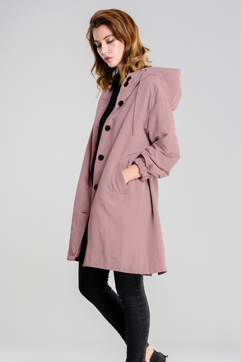 Street Wave Waterproof Breathable Hooded Rain Jacket For Women Ideal Outdoor Rainwear