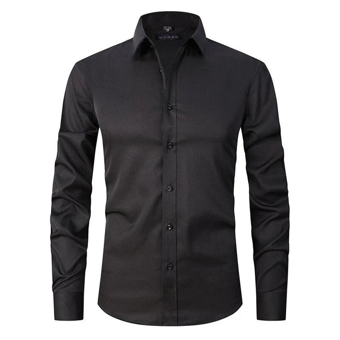 Nordisk Flair Mens Shirt Slim Fit Breathable Stretch Fabric Non Iron Button Closure White
