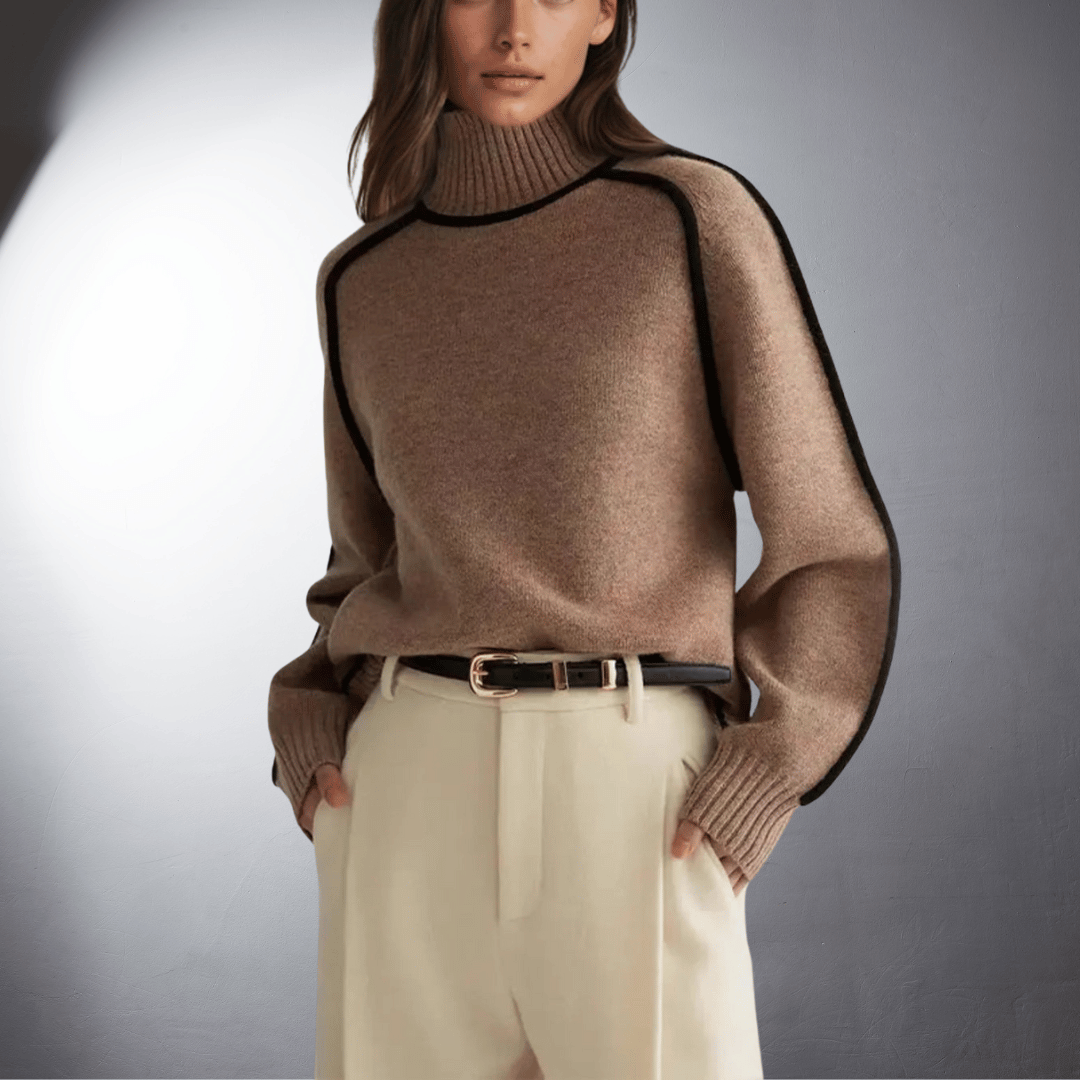Women's Turtleneck Sweater with Soft Fabric and Classic Design
