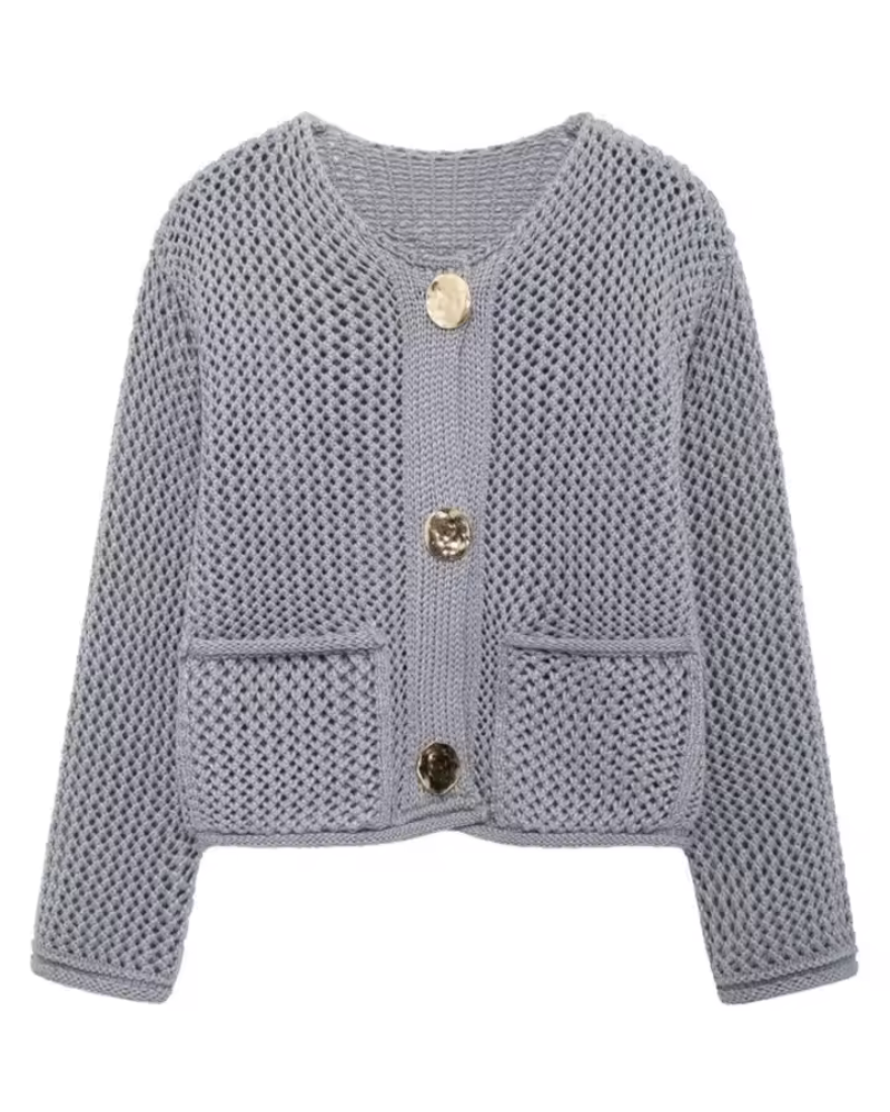 Street-Wave Burgundy Cardigan For Women With Gold Button Detail Soft Knit Relaxed Fit