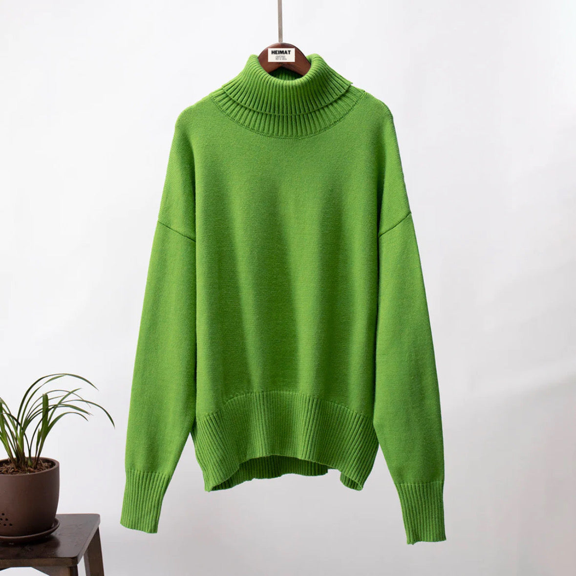 Street-wave Womens Oversized Turtleneck Knit Sweater For Cozy Everyday Comfort And Style
