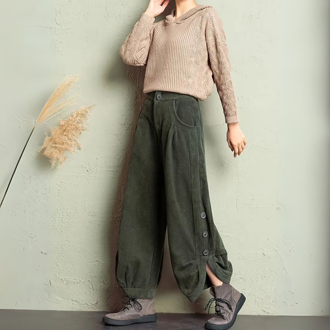 Waylynn Corduroy Pants Unisex Relaxed Comfort Side Pockets