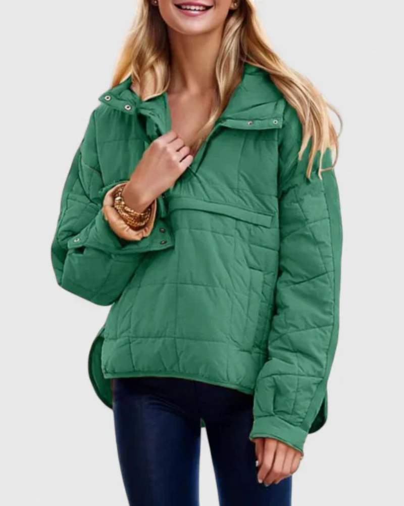 Street-Wave Puffer Pullover Jacket for Women, Cozy Warmth With Modern Casual Style