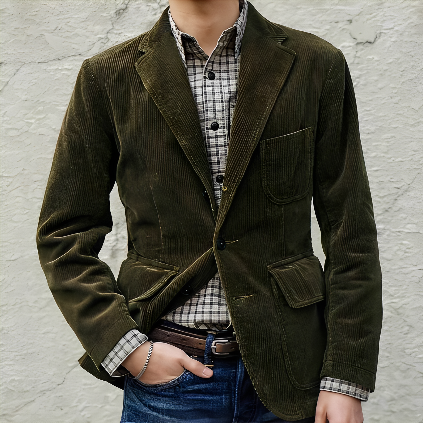 Street Wave Wool Jacket With Pockets For Men Classic Warmth And Everyday Comfort