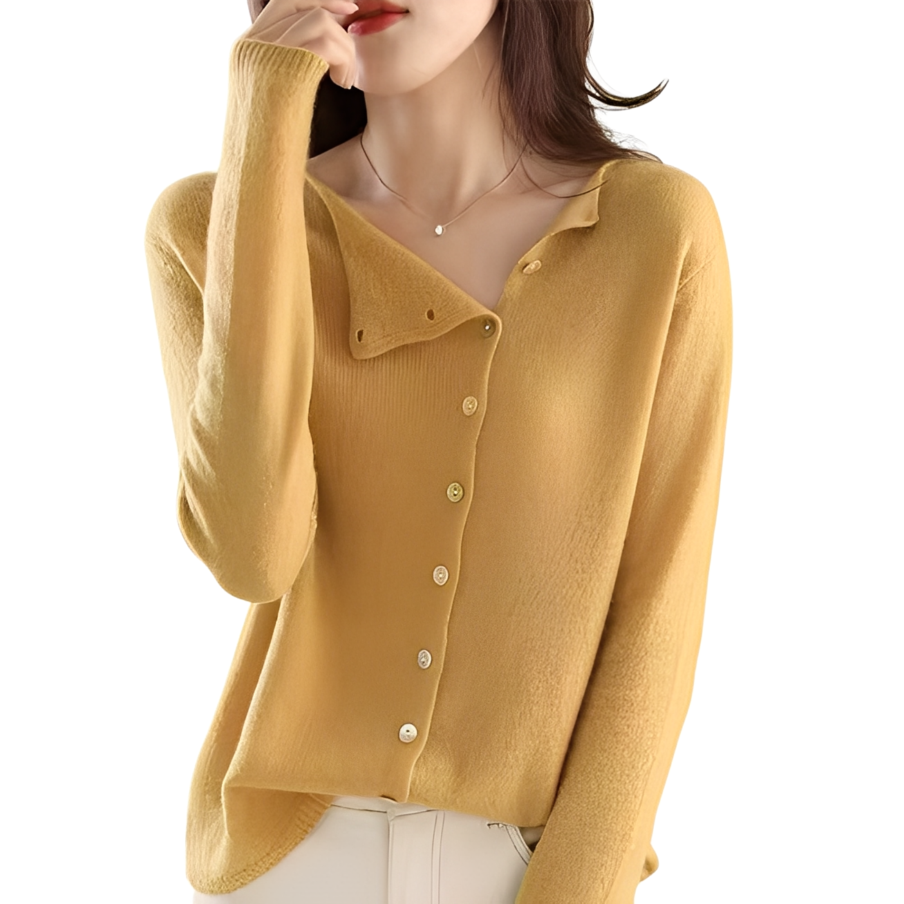 Street-Wave Wool Cardigan For Women Cozy Relaxed Fit Knit With Long Sleeves Perfect For Daily Wear And Layering