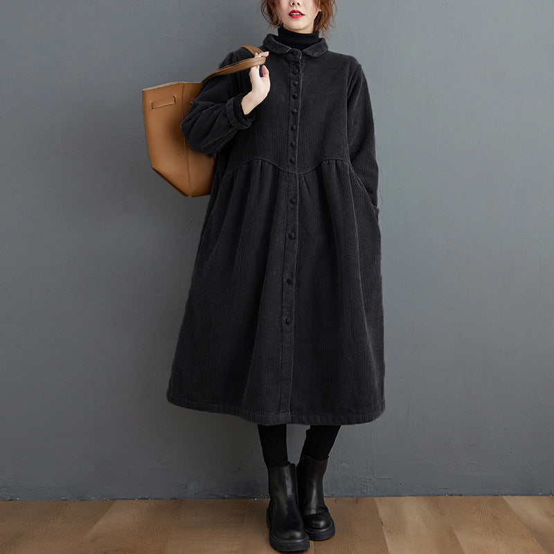 Streetwave Corduroy Coat For Women Warm Relaxed Fit Jacket With Flattering Silhouette