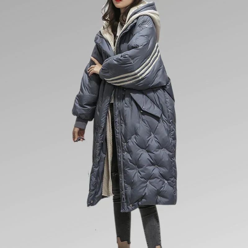 Street-wave Long Quilted Puffer Winter Jacket For Women Cozy Insulated Coat For Urban Style