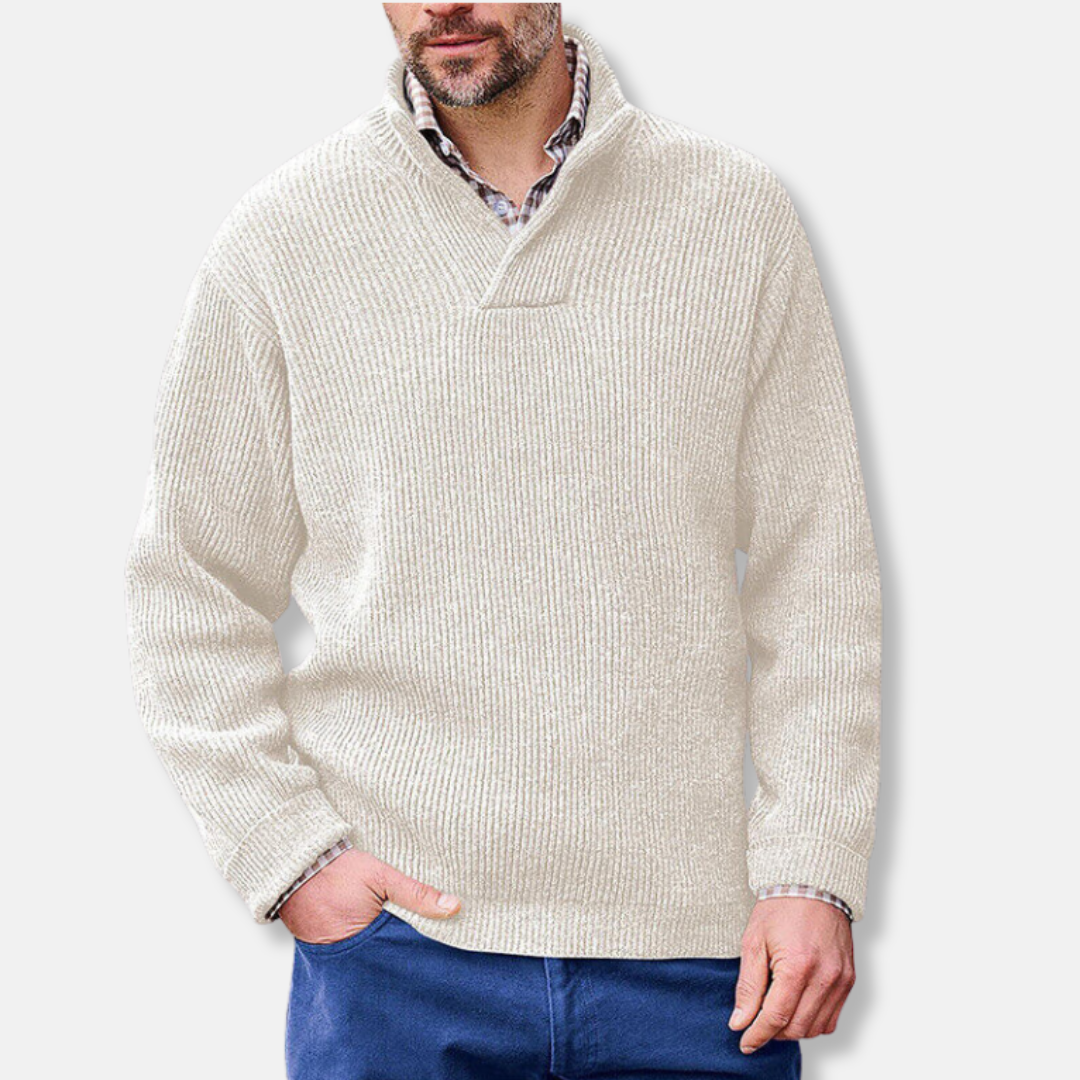 Street-Wave Men's Cotton Blend Pullover Sweatshirt Stand Collar Comfort