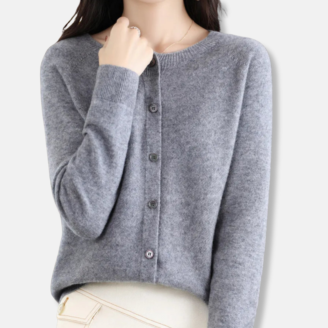 Isla Regular Fit Cardigan Sweater | Button Front Ribbed Sweater