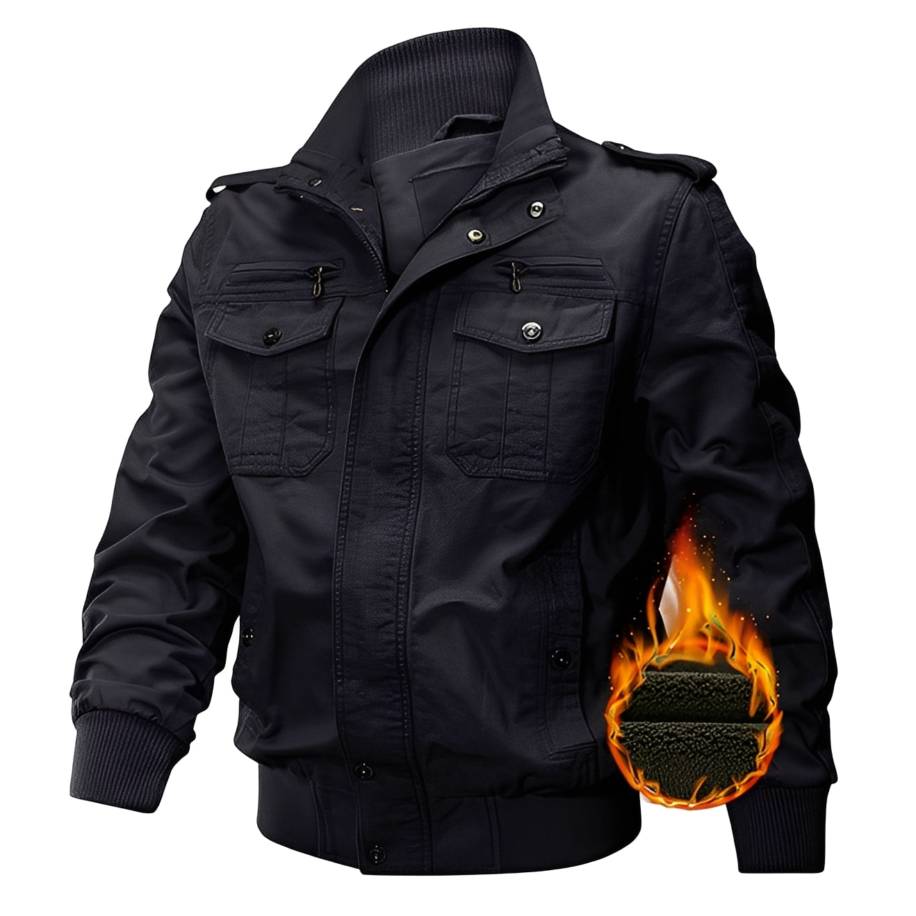 Street-wave Fleece Jacket For Men With Pockets And Cozy Warmth For Everyday Wear