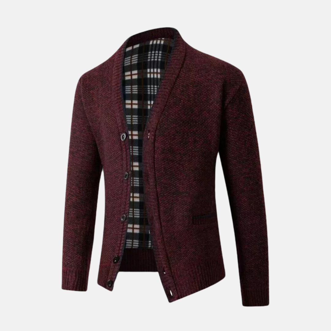 Men's Knitted Cardigan Wool Blend Slim Fit V Neck Button Front Pockets Casual Sweater For Men Street-Wave