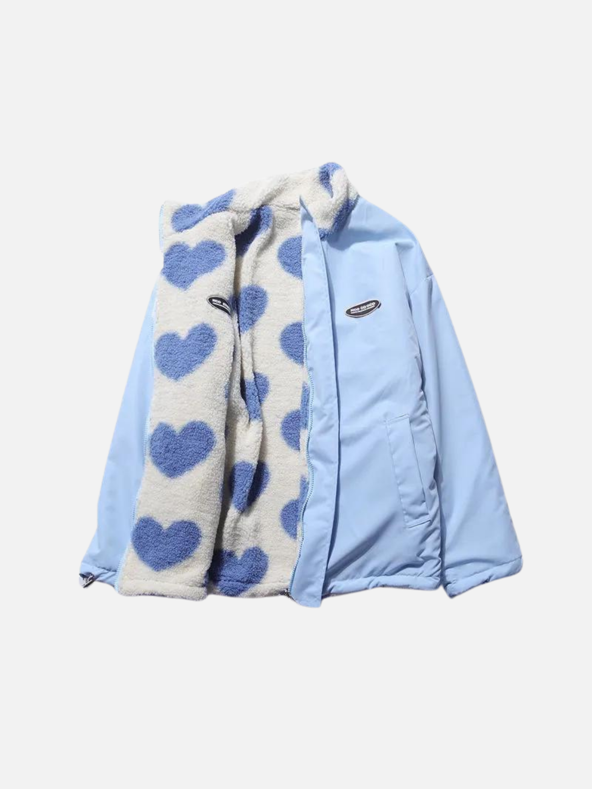 Street-Wave Womens Pink Jacket With Plush Heart Lining And Warm Fleece Interior For Cozy Style