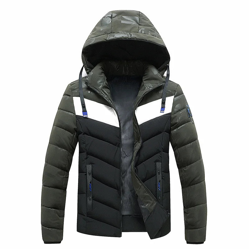 Street Wave Mens Down Jacket Warm Windproof Winter Coat Insulated Outerwear Fashion