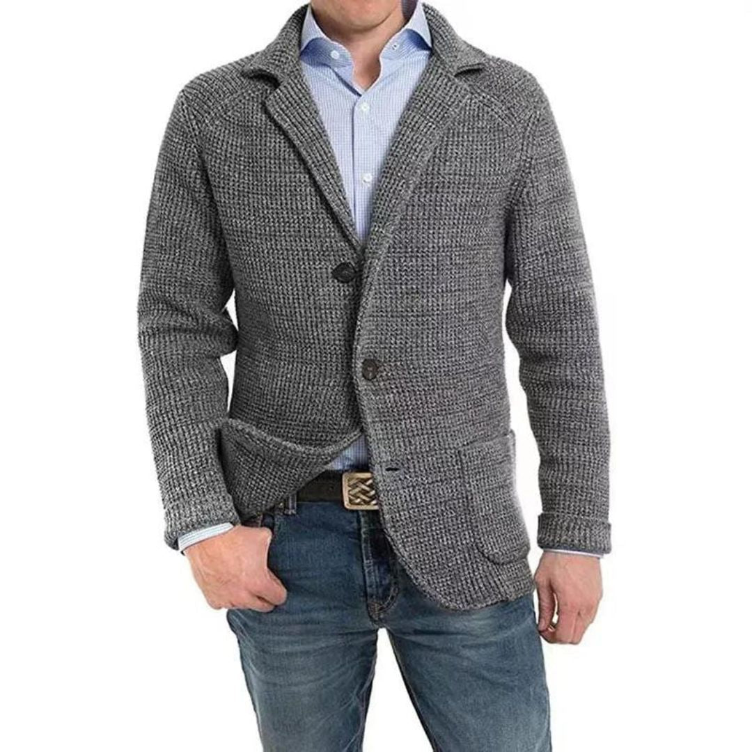 Ulysa Structured Knit Blazer With Lapel For Men Elegant Comfort And Perfect Fit