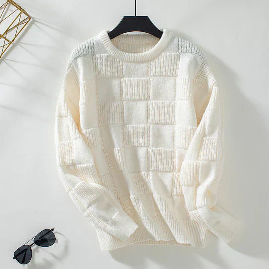 Streetwave Zariah Rae Knit Pullover For Women Cozy Checkered Spring Sweater Lightweight Versatile