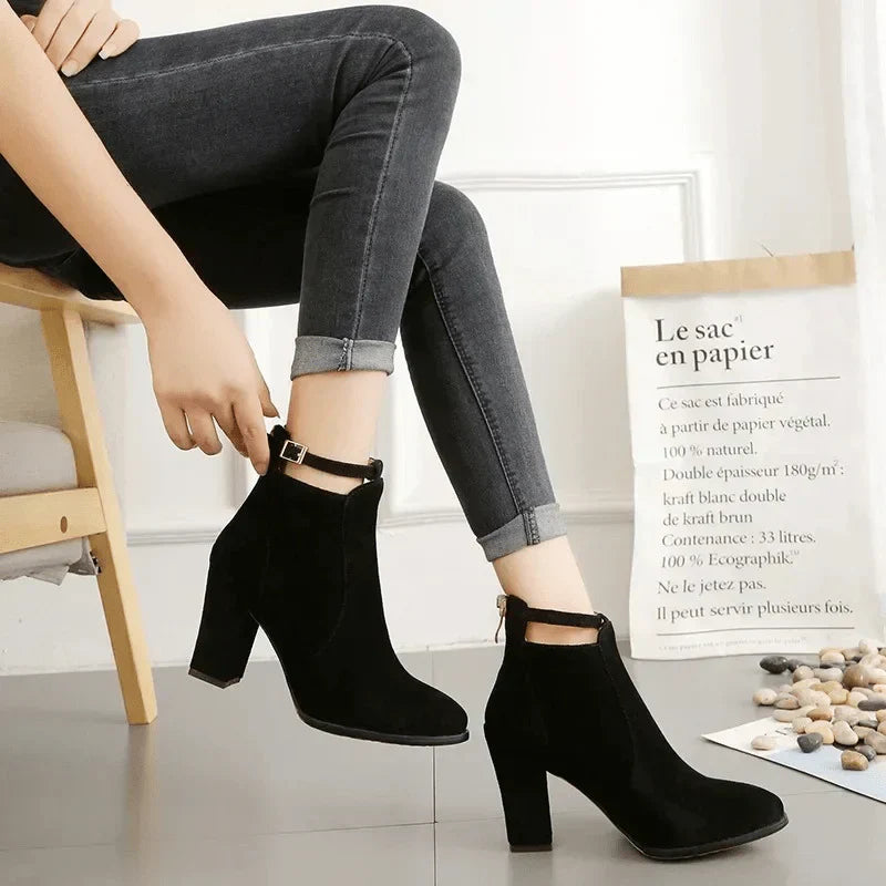 Street-wave High Block Heel Ankle Boots For Women Ultra Comfortable And Trendy Eco Friendly