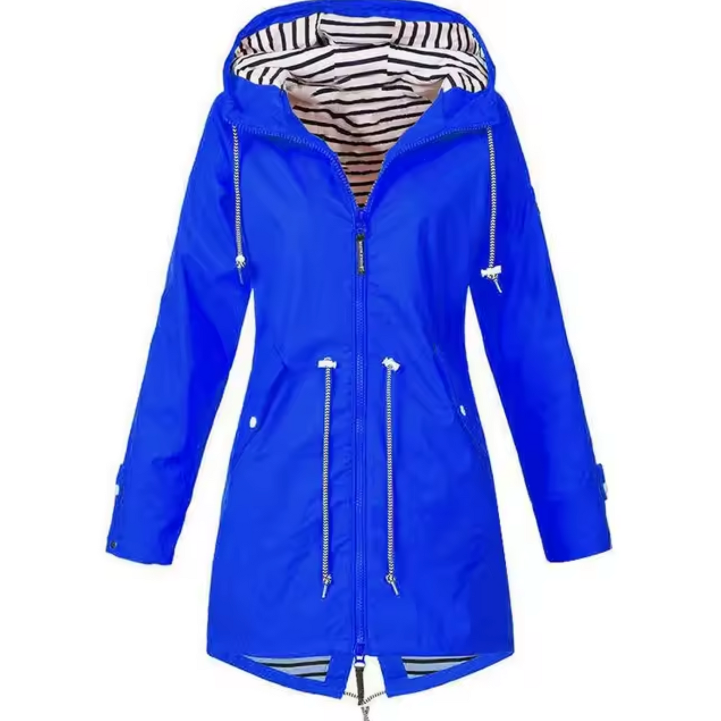 Street-Wave Waterproof Rain Jacket For Women Lightweight All-Weather Coat With Hood