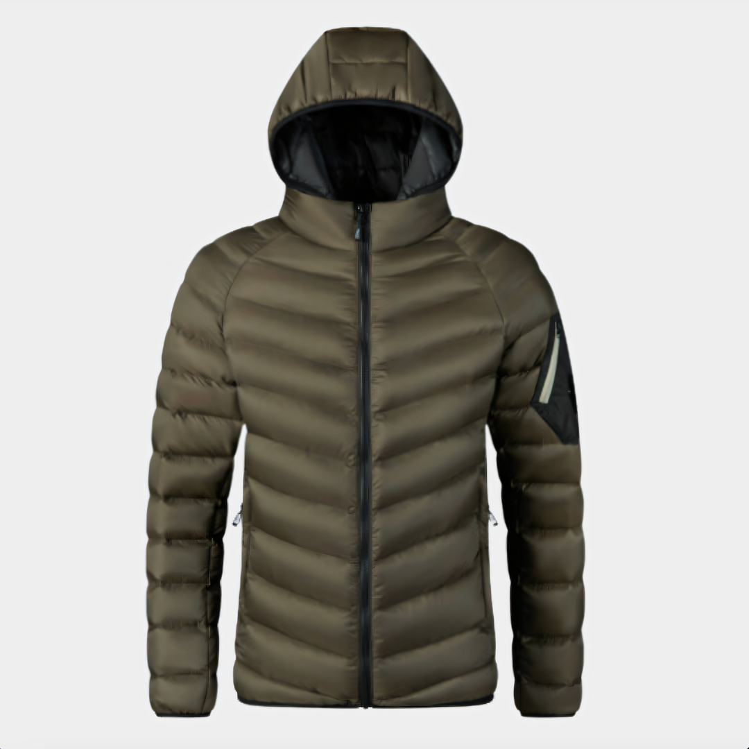 Street-wave Puffer Jacket For Men With Goose Down Insulation And Water-Resistant Shell Hooded