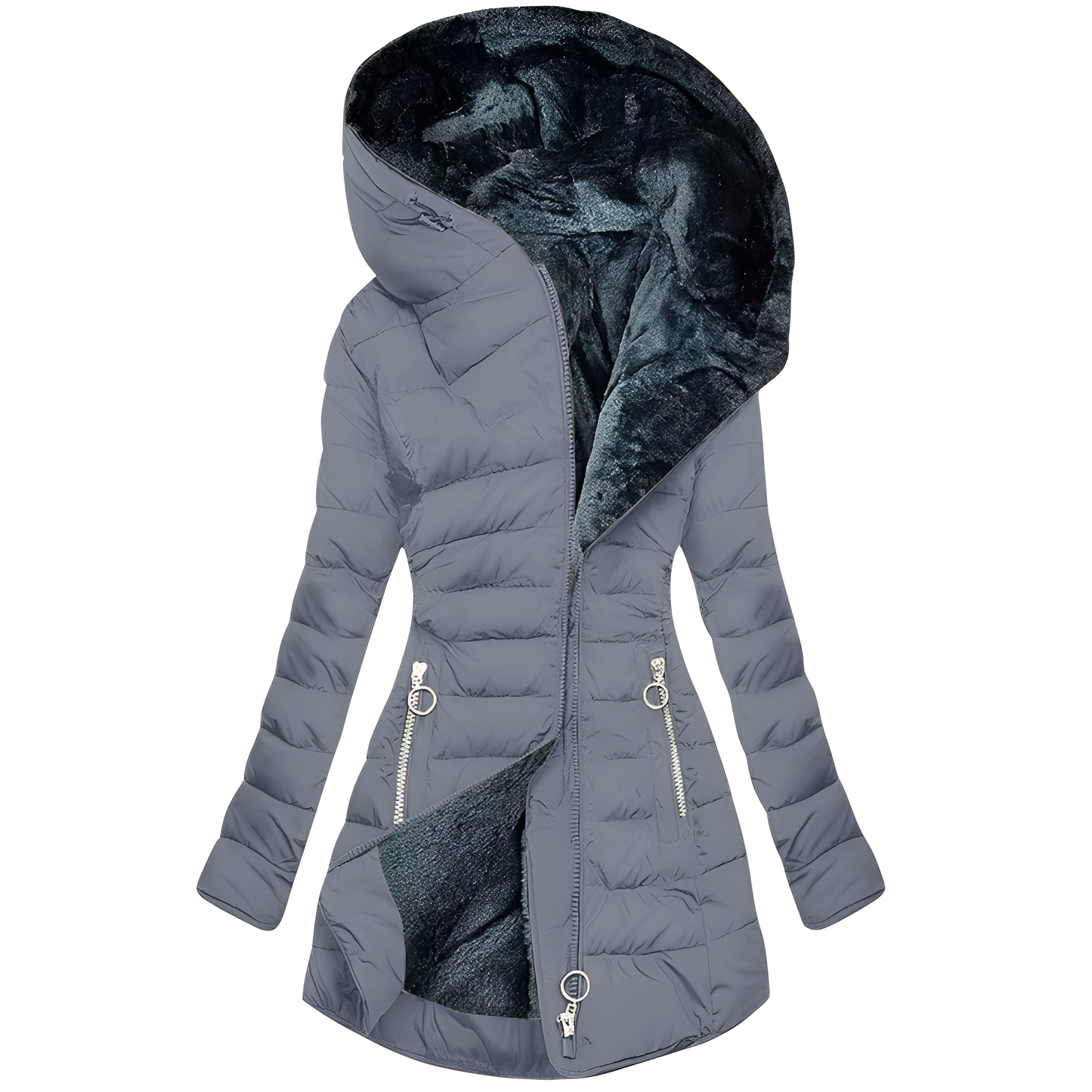 Street-Wave Women's Hooded Puffer Coat With Plush Lining For Ultra Warmth And Style