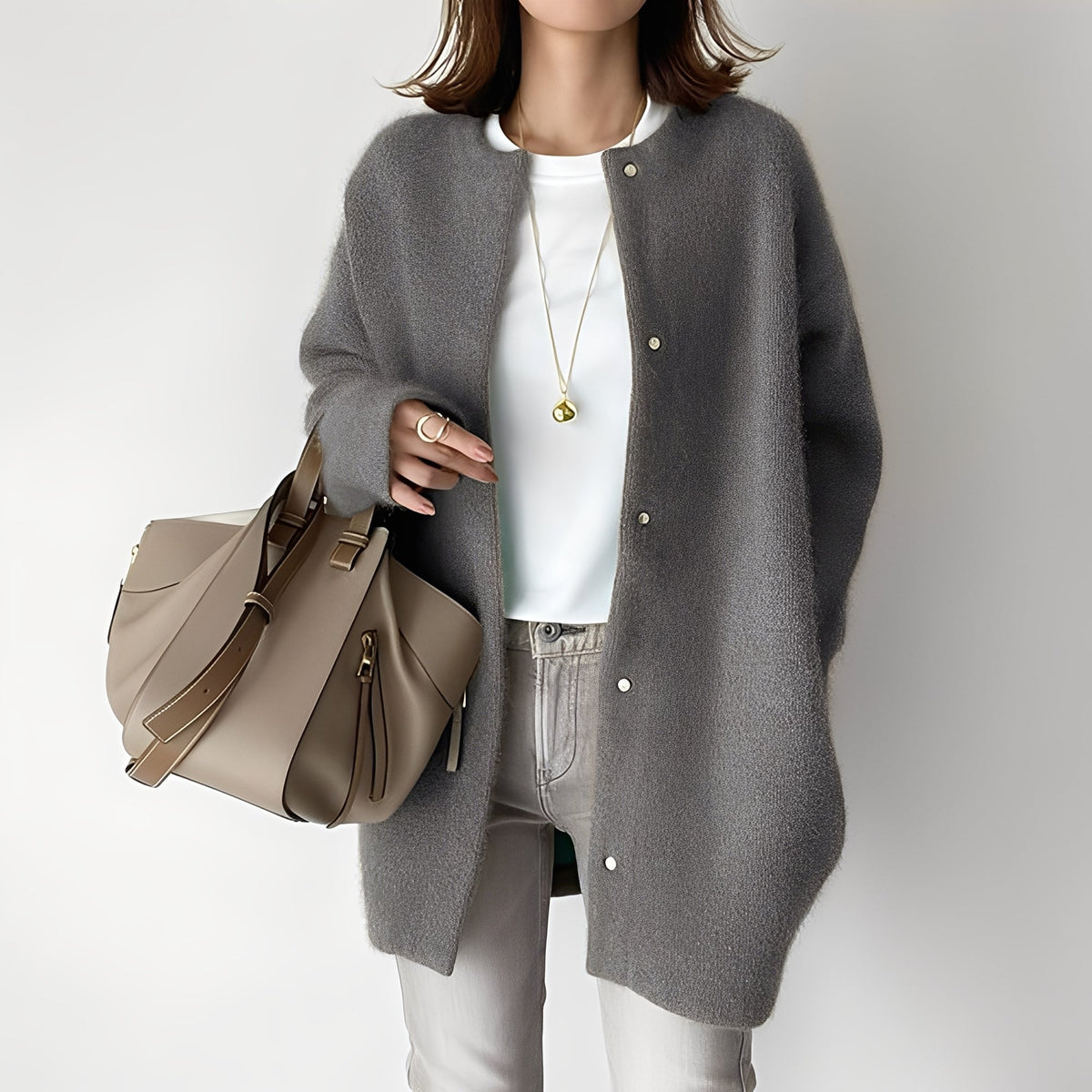 Street Wave Cardigan For Women Loose Fit Cotton Knit Soft Comfortable Everyday Wear