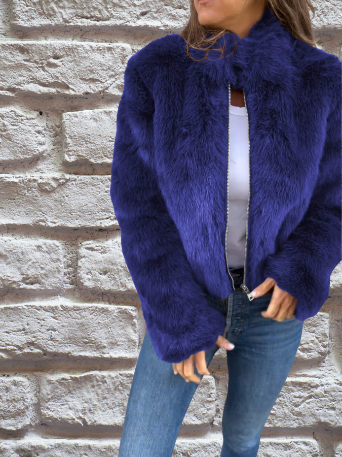 Street-Wave Warm Faux Fur Coat For Women, Elegant Cozy Autumn Jacket, Premium Materials