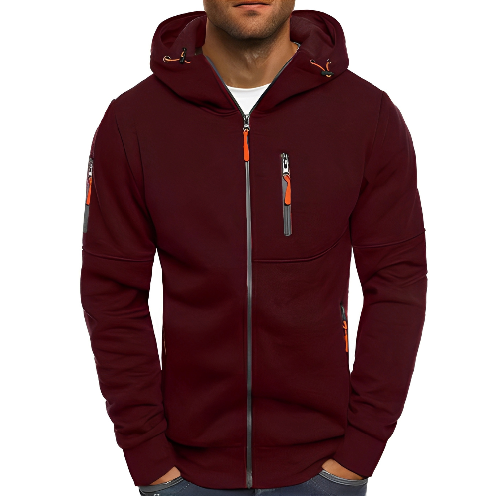 Street-wave Hooded Zip Up Jacket For Men Premium Comfort And Easy Zip Front Pocket Convenience