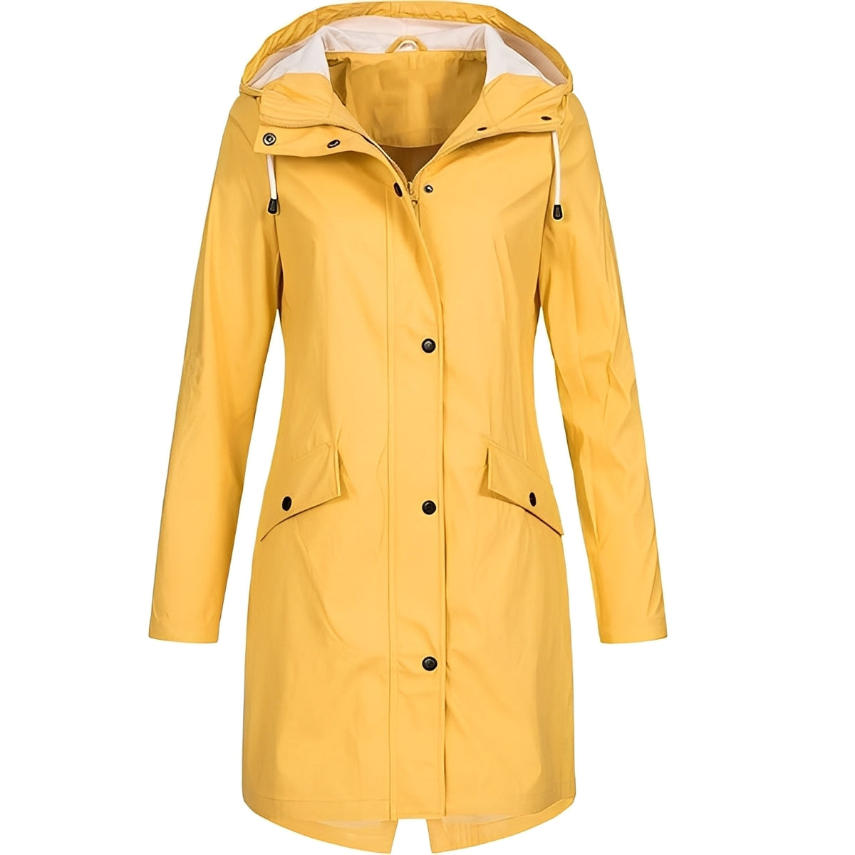 Streetwave Womens Long Waterproof Raincoat With Extended Length For Full Coverage And Weatherproof Comfort