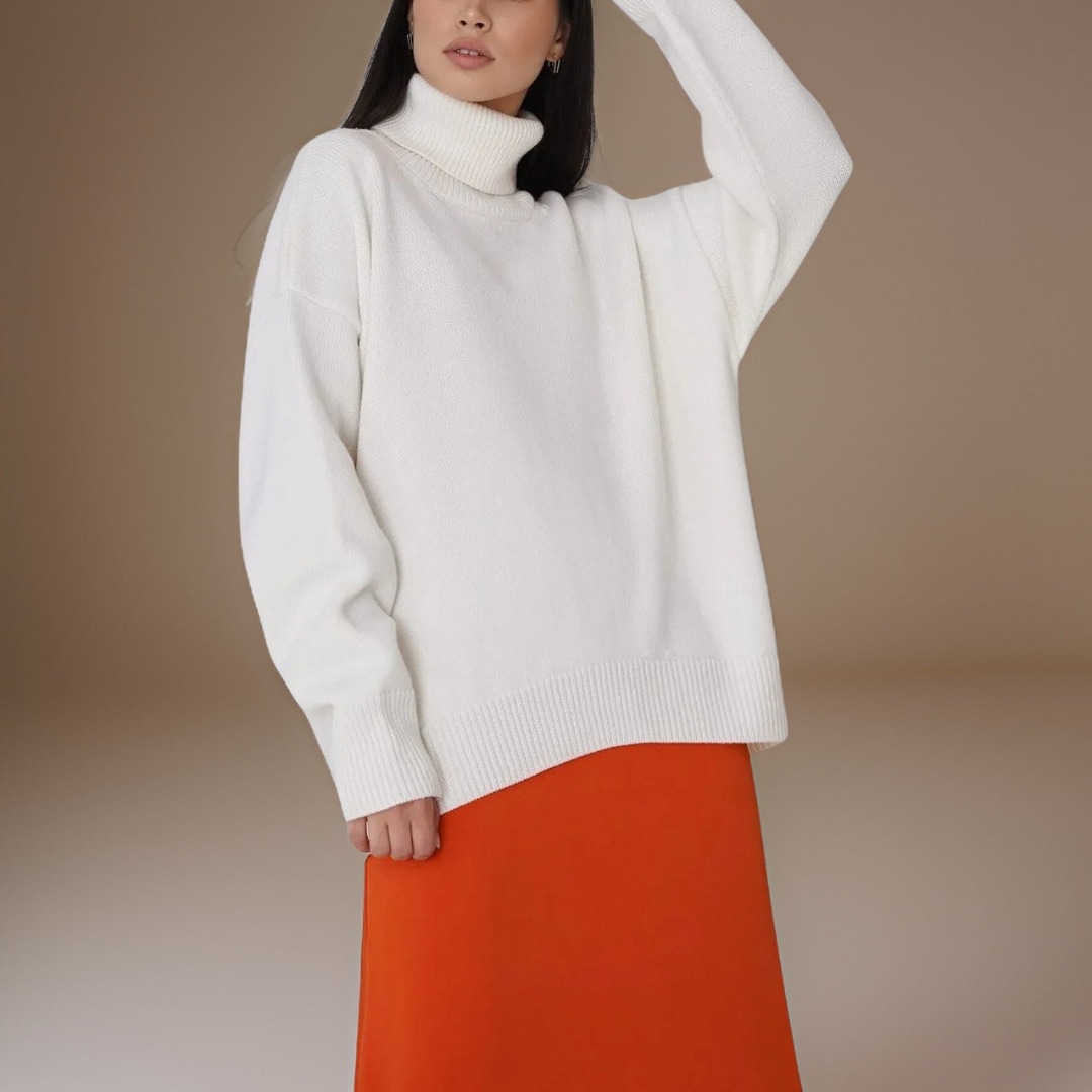 Street-wave Womens Winter Turtleneck Sweater Cozy Knit Elegant Comfort Flattering Fit For Casual Chic