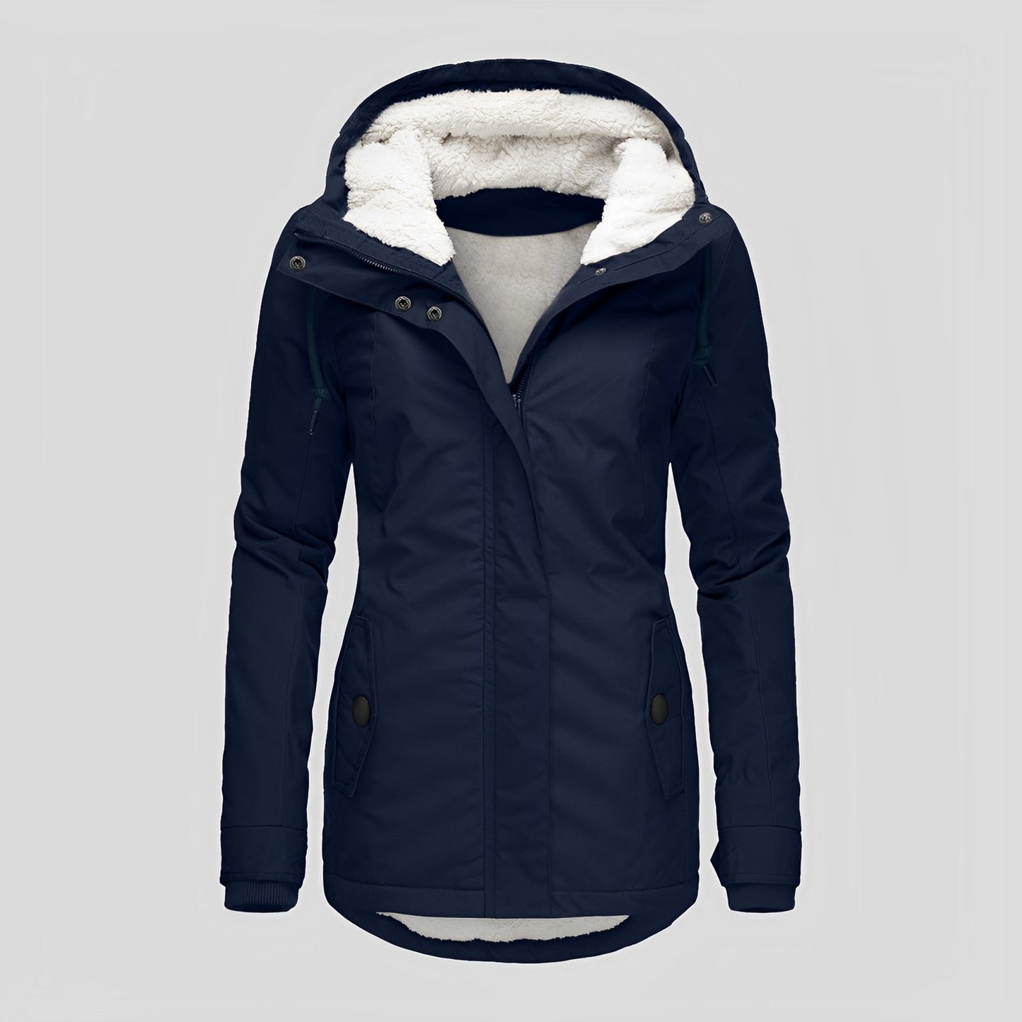 Street Wave Women Warm Quilted Hooded Jacket With Soft Cotton Blend Faux Shearling Lining Windproof Hood Weather Ready