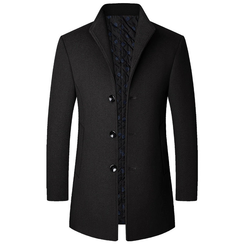 Street-Wave Men's Elegant Long Wool Coat for Timeless Style and Warmth, Premium Quality