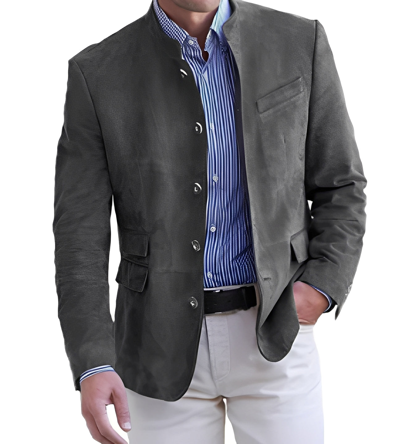 Streetwave Button Down Jacket For Men Timeless Chic Comfort Fit And Versatile Style For Everyday Wear
