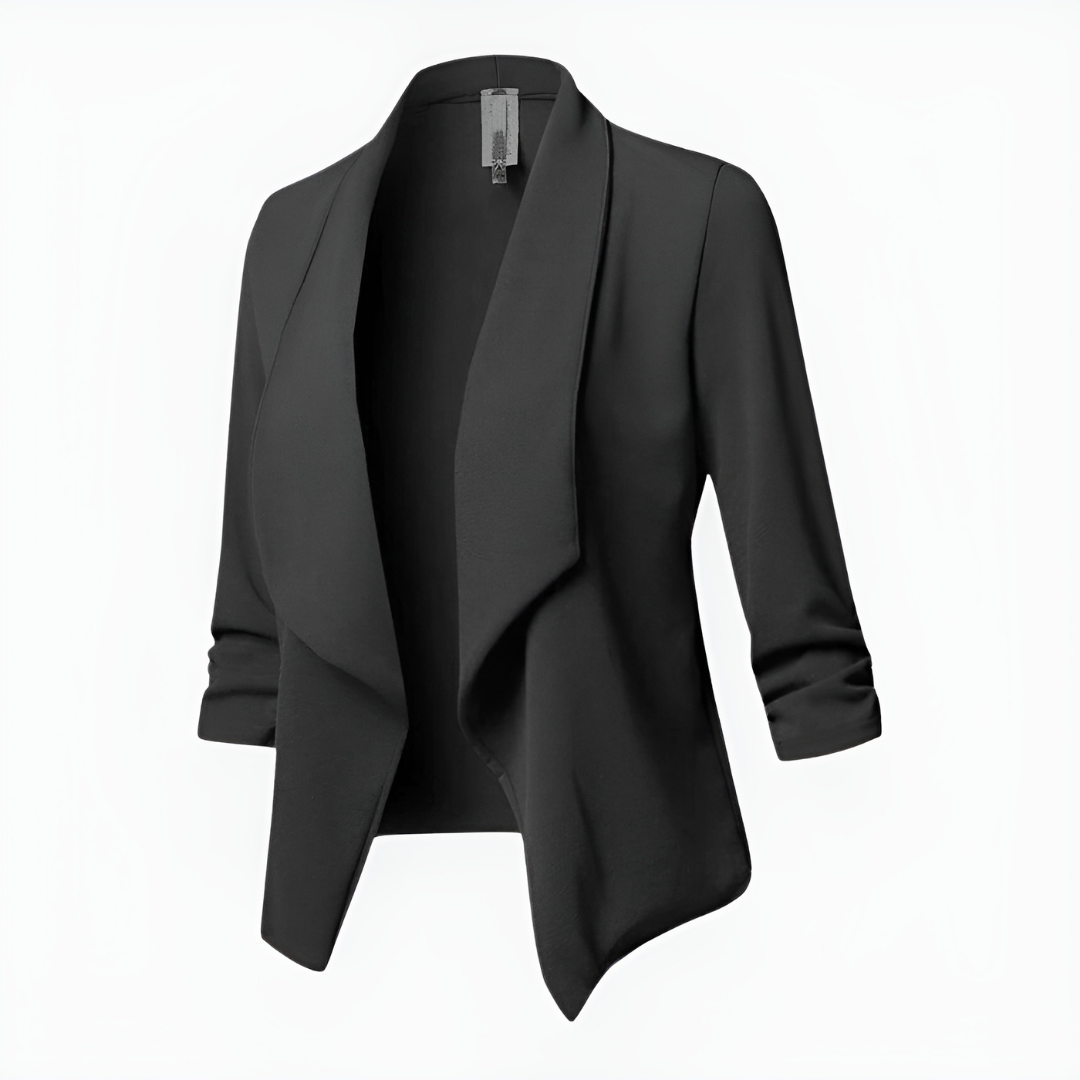 Street-Wave Women's Asymmetric Front Blazer Long Sleeve For Chic Professional Style