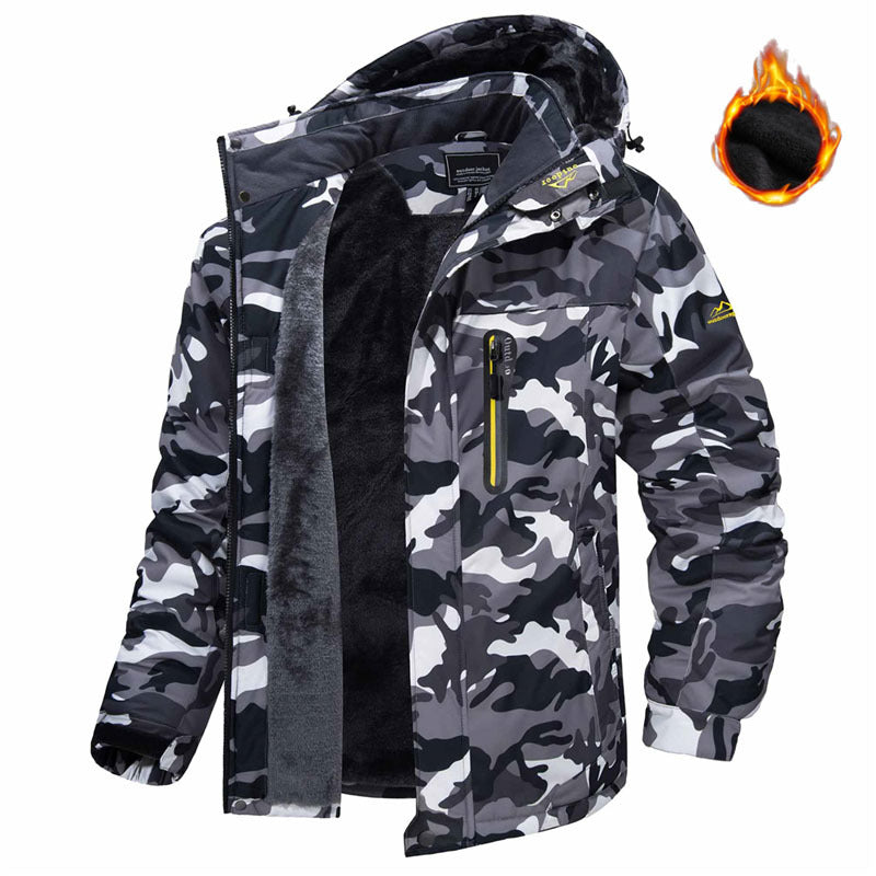 Street-wave Men's Winter Jacket Waterproof and Windproof Insulated with Plush Fleece Lining